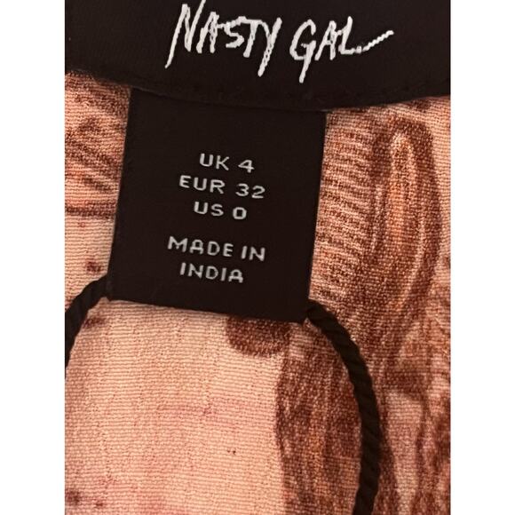 New with Tags NastyGal Rodeo Boho Festival Plunge Smock Mini Dress Size 0 - Picture 8 of 9